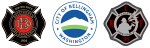 Logos of Bellingham Fire Department, City of Bellingham, and Whatcom County Fire District 8